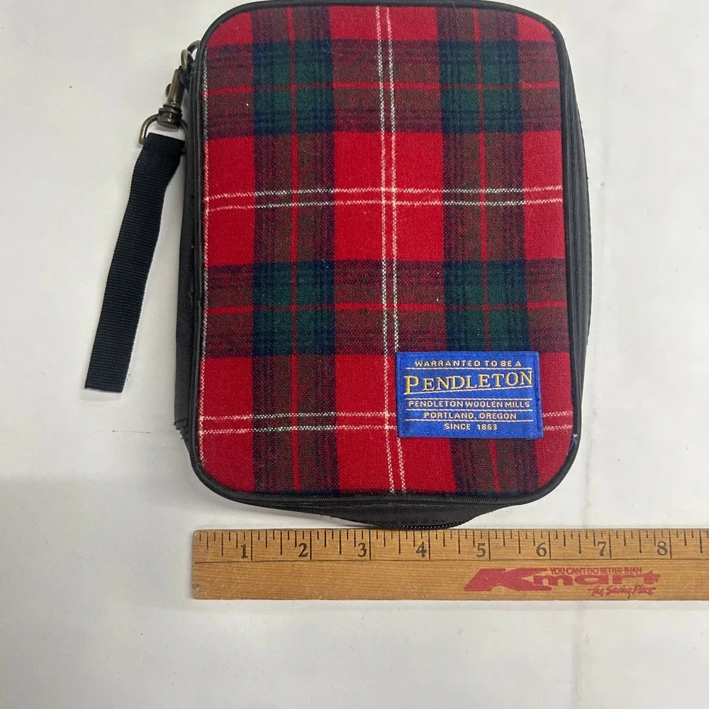 Pendleton Red Tartan Plaid Wool Binder Organizer Red Academic Heritage Preppy‎